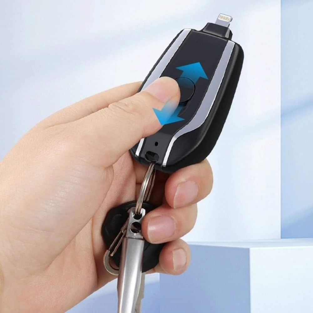 BLACK ANDROID KEYCHAIN EMERGENCY CHARGER